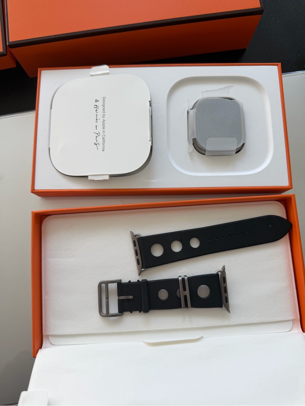 Hermes Black Silicone Sport Apple Watch Band